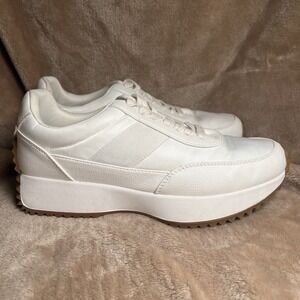 DV Dolce Vita Breela Sneakers Women 8 White Good Platform Sawtooth Chunky Shoes